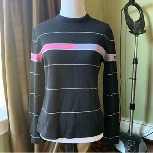 Vintage Lido Sports Ski Sweater Womens 100% Wool Size L (or M) in Black EUC